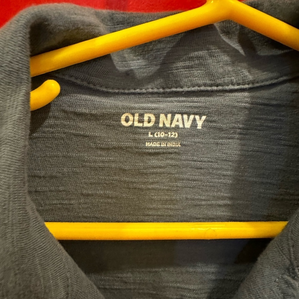 Old Navy Gray Button-Up Shirt L(10/12) - Picture 2 of 5